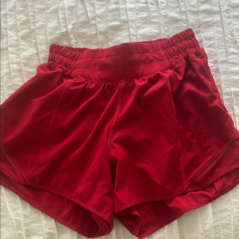Lululemon Athletica Red Athletic Shorts